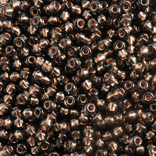 Czech Seed Bead 10/0 BLK.DIAMOND COPPER LINE 22g Vial