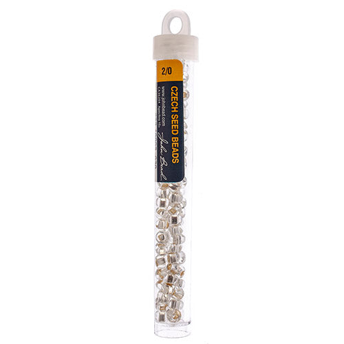 Czech Seed Bead 2/0 22g Vial Silver Lined  CRYSTAL