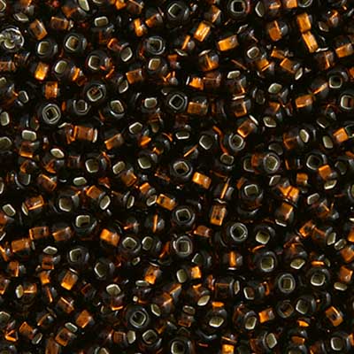 Czech Seed Bead 10/0 Silver Lined  BROWN 22g Vial