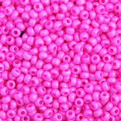 Czech Seed Bead 10/0 Opaque HOT PINK 22g Vial
