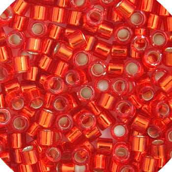 Delica Bead 11/0  Red/Orange Silver Lined