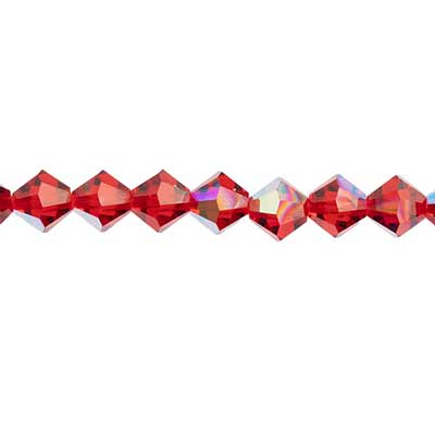 Preciosa Czech Crystal Light Siam AB Bicone 4mm