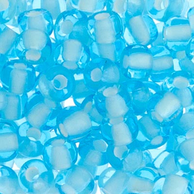 Czech Seed Bead 2/0 22g Vial AQUA/WHITE LINED