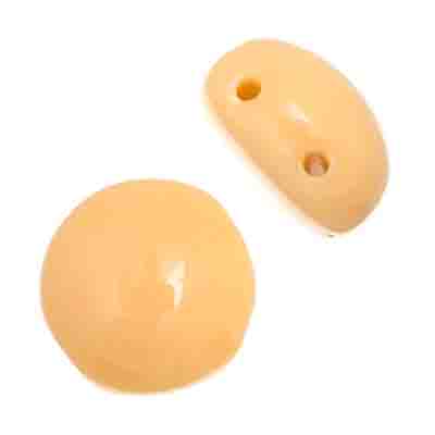 Czech Candy Beads 8mm 2 holes Beige Opaque