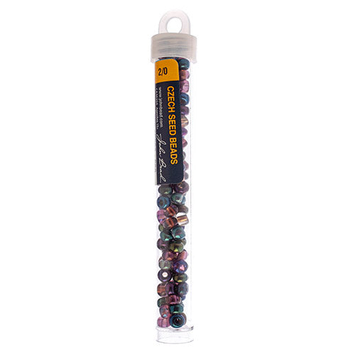 Czech Seed Bead 2/0 22g Vial  Metallic IRIDESCENT ASSORTED