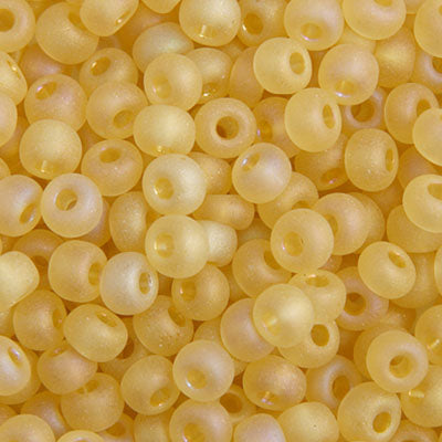 Czech Seed Bead 6/0 22g Vial Transparent Light TOPAZ MAT AB