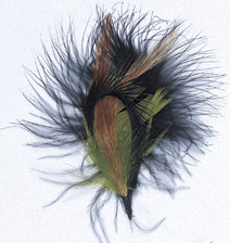 HAT TRIMS FEATHERS 10CM BLACK/BROWN/NATURAL