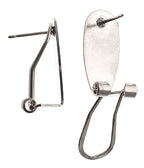 Rhodium Fingernail Earring Post 10x20mm 10 pairs