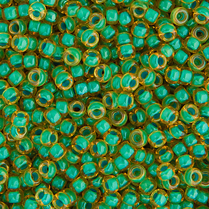Miyuki Seed Beads 11/0 Light Topaz Turquoise Lined Lus