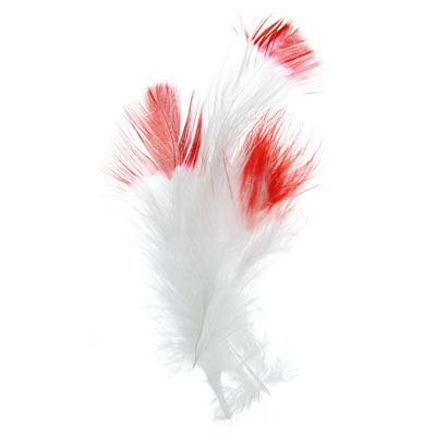 Marabou Feathers 4-6in White/Red