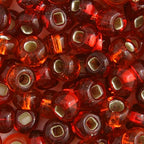 Czech Seed Bead 2/0 22g Vial RED Silver Lined  MIX