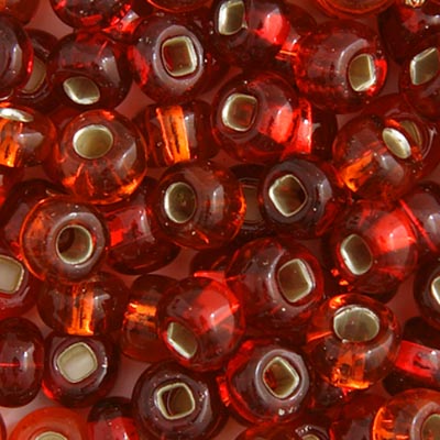 Czech Seed Bead 2/0 22g Vial RED Silver Lined  MIX