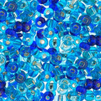 Czech Seed Bead 2/0 22g Vial BLUE/AQUA Silver Lined  MIX
