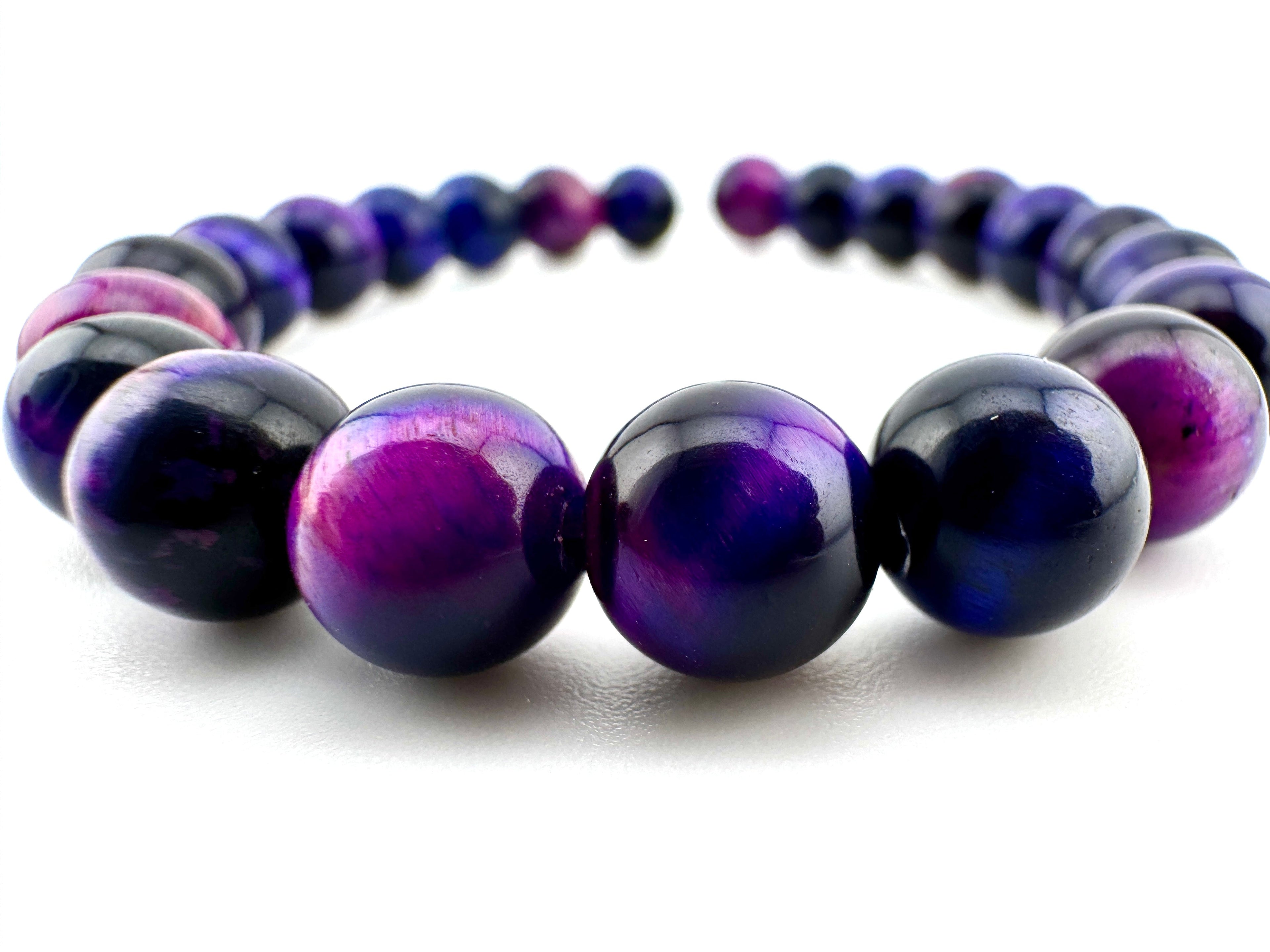 Purple Galaxy Tigers Eye Bracelet Available in 8mm Sizes