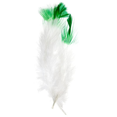 Marabou Feathers 4-6in White/Green