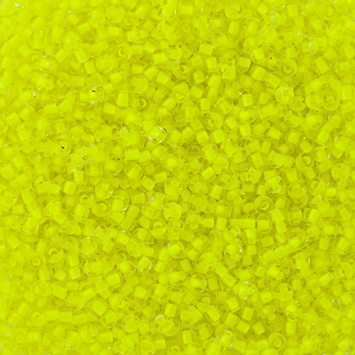 Czech Seedbead 10/0 Crystal Color Lined Neon Yellow