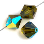 Preciosa Czech Crystal Olivine AB Bicone 4mm 