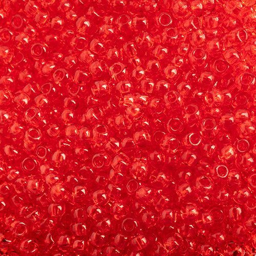 Czech Seed Bead 10/0 Transparent  Light  RED 22g Vial