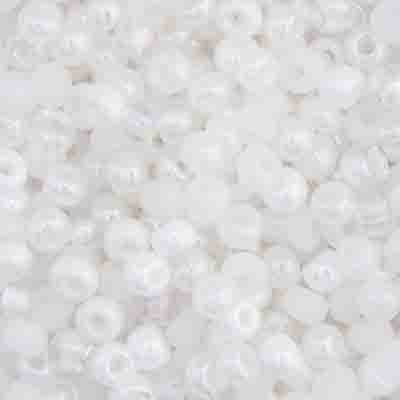 Czech Seed Bead 6/0 22g Vial PEARL MULTI WHITE