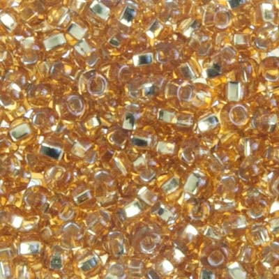 Czech Seed Bead 8/0 22g Vial Silver Lined  GOLD