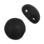 Czech Candy Beads 8mm 2 holes Black Opaque Matt