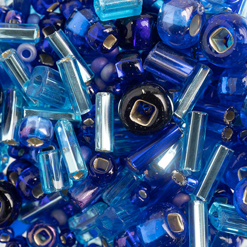 Czech Seed Bead ASST'D 10/0 SAPPHIRE 22g Vial