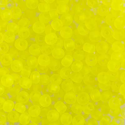 Czech Seed Bead 6/0 22g Vial Transparent  Neon Yellow