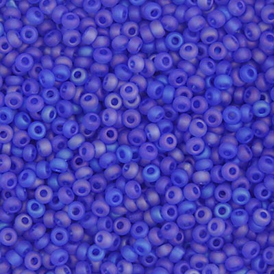 Czech Seed Bead 10/0 Transparent  AB MATT BLUE 22g Vial
