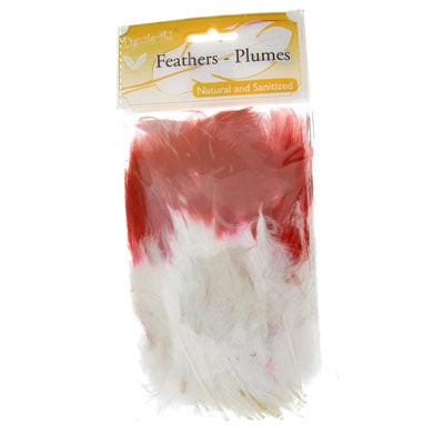 Marabou Feathers 4-6in White/Red