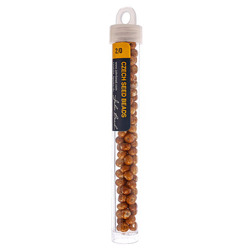 Czech Seed Bead 2/0 22g Vial Opaque SPECKLED BROWN
