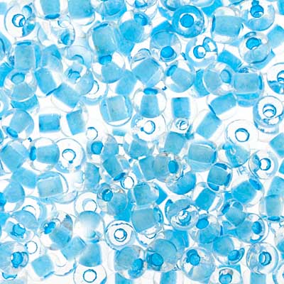 Czech Seed Bead 2/0 22g Vial CRYSTAL/Light BLUE TERRA
