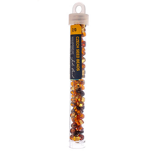 Czech Seed Bead 2/0 22g Vial TOPAZ Silver Lined  MIX