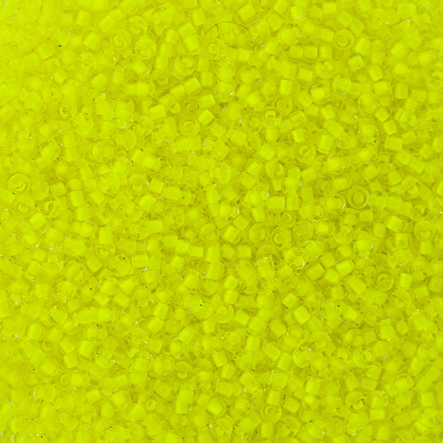 Czech Seed Bead 11/0 Vial Crystal Color Lined Neon Yellow