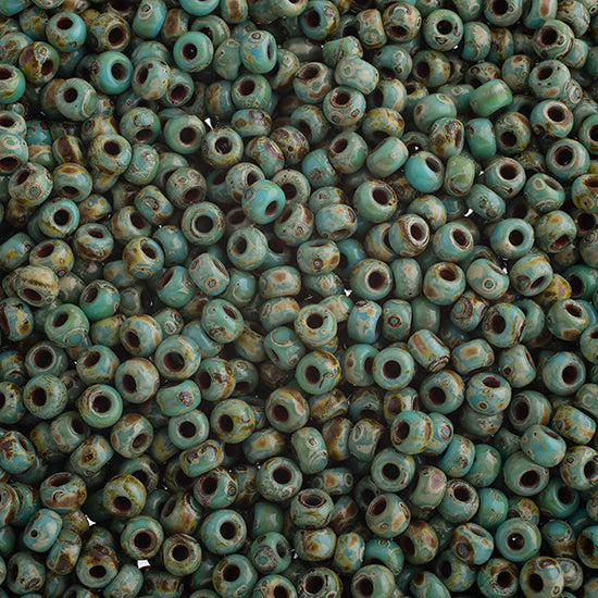 Miyuki Seed Beads 6/0 Opaque Turquoise Blue Picasso