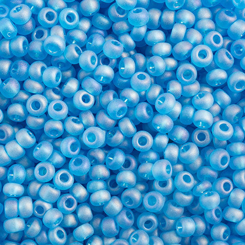 Czech Seed Bead 10/0 Transparent  TURQUOISE MATTE AB 22g Vial