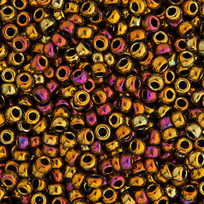 Miyuki Seed Beads 8/0 Light Bronze Iris/AB Metallic