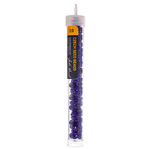 Czech Seed Bead 2/0 22g Vial Silver Lined  Transparent DK.ROYAL