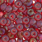 Czech Seed Bead 2/0 22g Vial Transparent RED Silver Lined  AB