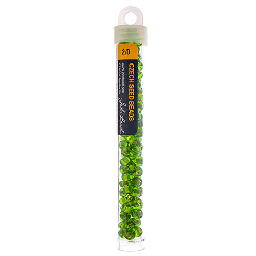 Czech Seed Bead 2/0 22g Vial Silver Lined  LIME