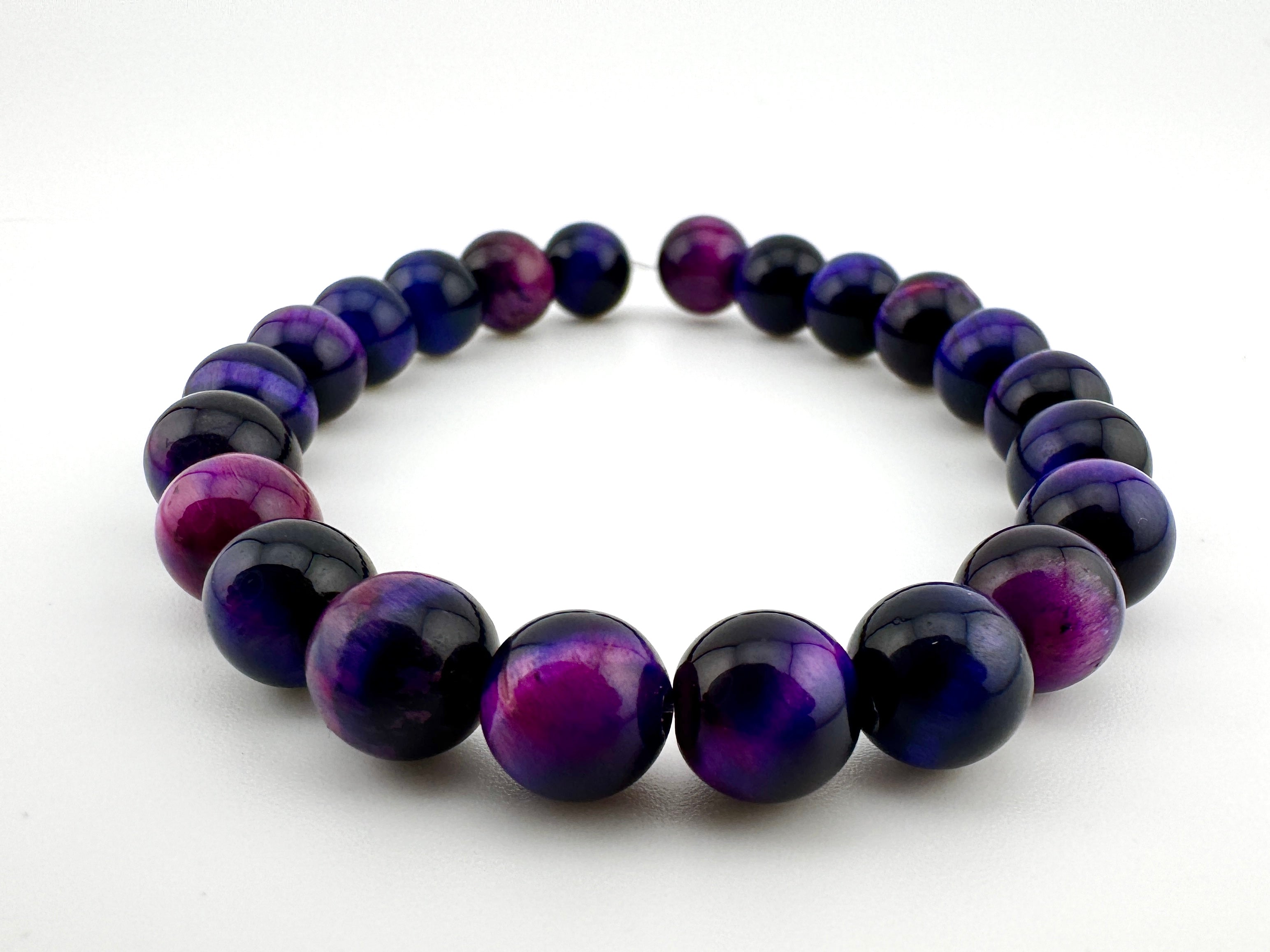 Purple Galaxy Tigers Eye Bracelet Available in 8mm Sizes