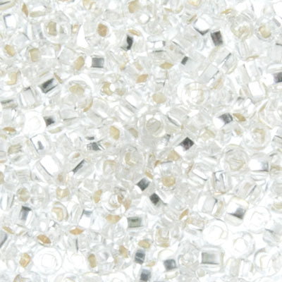 Czech Seed Bead 8/0 22g Vial Silver Lined  CRYSTAL