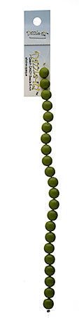 Czech Candy Beads 8mm 2 holes Olivine Opaque