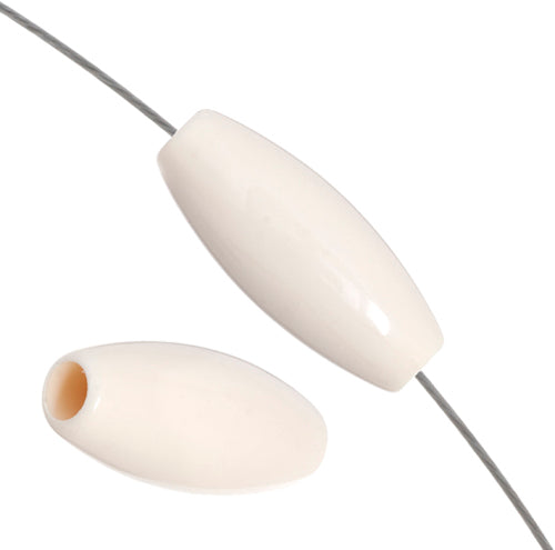 Acrylic Hairbone Pipe 1in Bone White (15pcs)