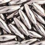 Spaghetti 19x6mm Opaque Silver