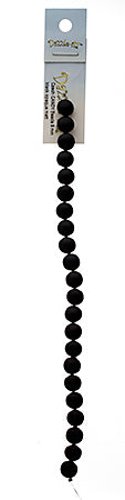 Czech Candy Beads 8mm 2 holes Black Opaque Matt