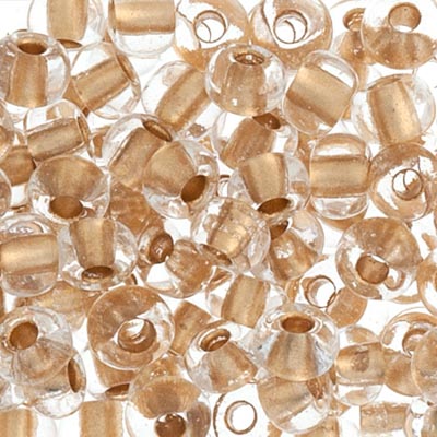 Czech Seed Bead 2/0 22g Vial CRYSTAL/GOLD LINED
