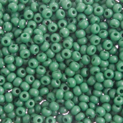 Czech Seed Bead 10/0 22g Vial Opaque MEDIUM GREEN