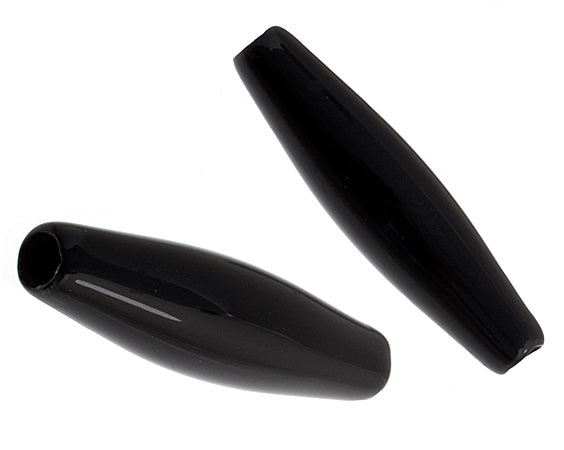 Acrylic Hairbone Pipe 1.5in Jet Black (10pcs)