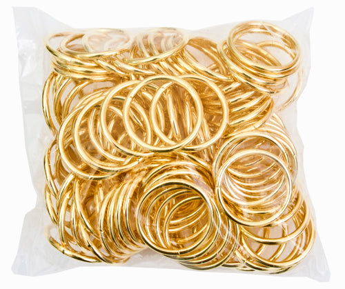 Metal Rings 1in (25mm) Brass 100pcs