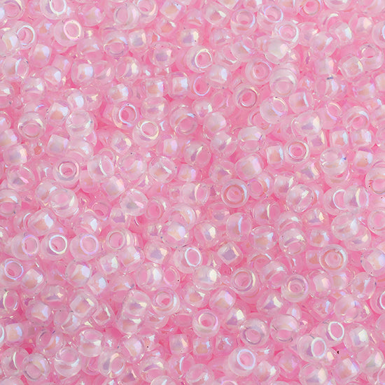 Miyuki Seed Beads 6/0 Pink Lined Crystal AB